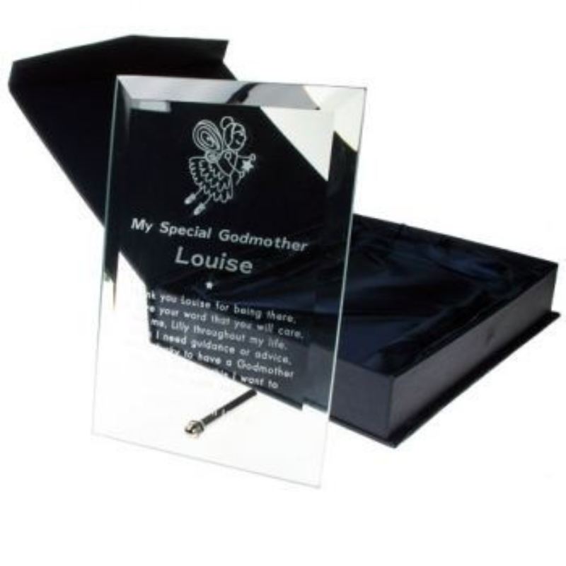 Engraved Godmother Glass Plaque The Personalised Gift Shop