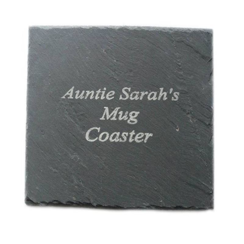 Engraved Square Slate Coaster The Personalised Gift Shop