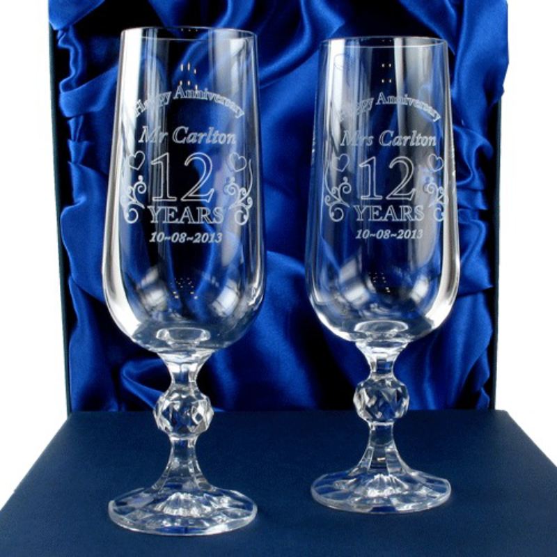 Engraved Wedding Anniversary Champagne Flutes product image