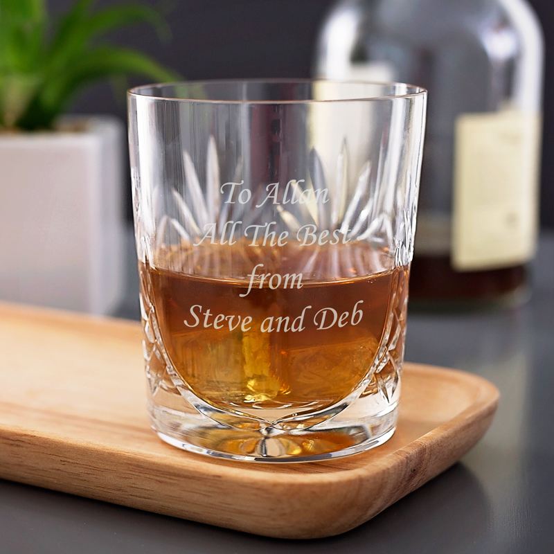 Engraved Cut Crystal Whisky Tumbler product image