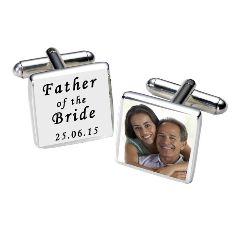 Father of the Bride Photo Cufflinks - White product image