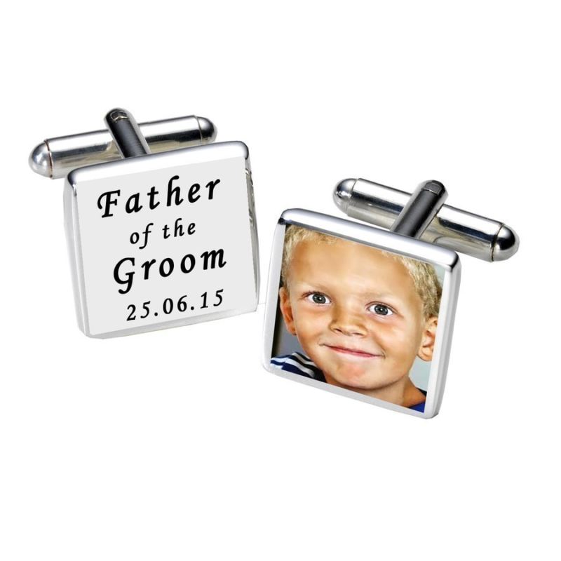 Father of the Groom Photo Cufflinks - White product image