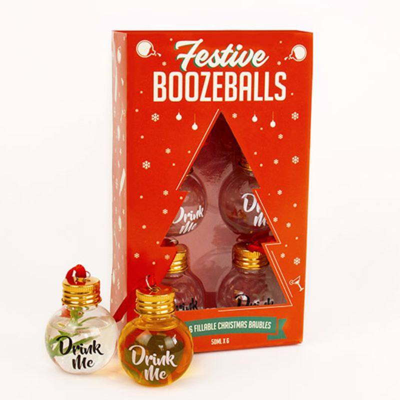 Festive Booze Balls Set Of 6 The Personalised Gift Shop