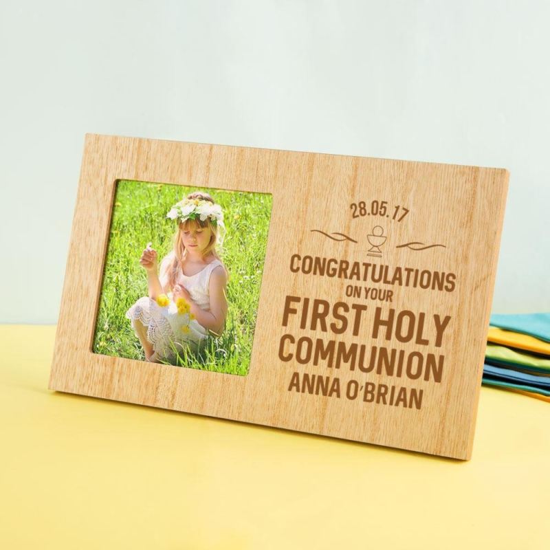 Engraved Wooden First Holy Communion Frame product image