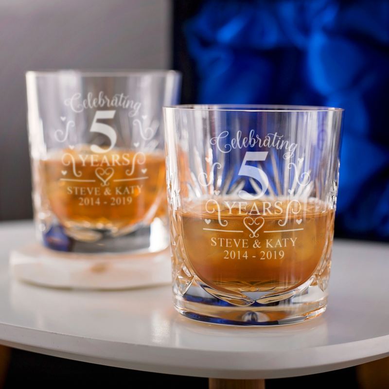 Personalised Wedding Anniversary Whisky Glasses product image