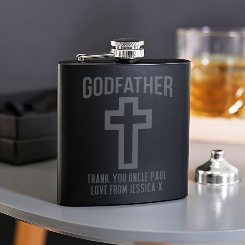 Personalised Godfather Hip Flask product image