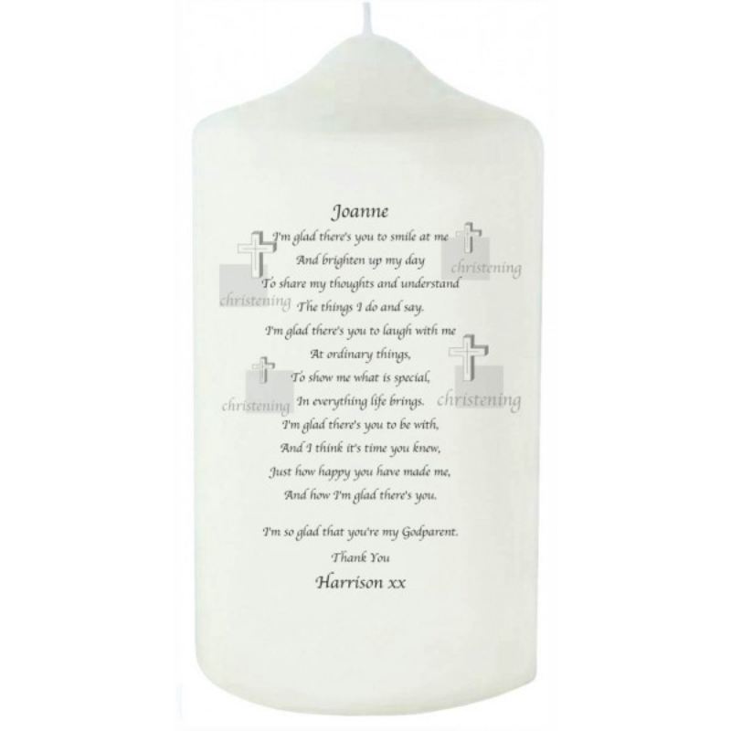 Godparent Poem Candle The Personalised Gift Shop