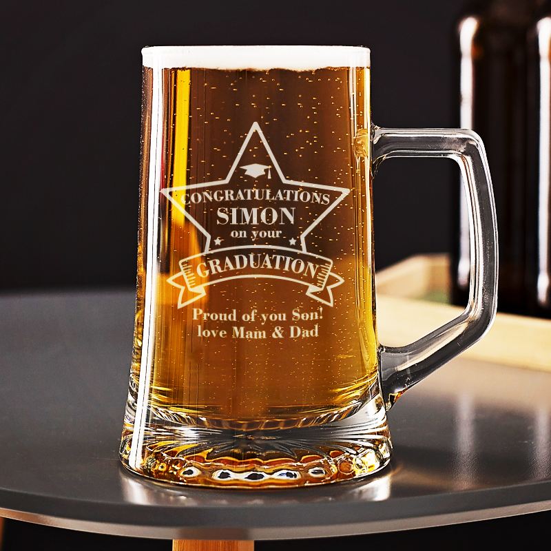 Personalised Graduation Beer Glass Tankard product image