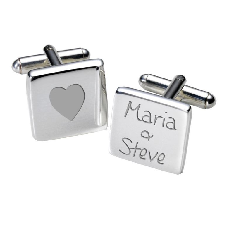 Heart & Names Cufflinks - Square product image