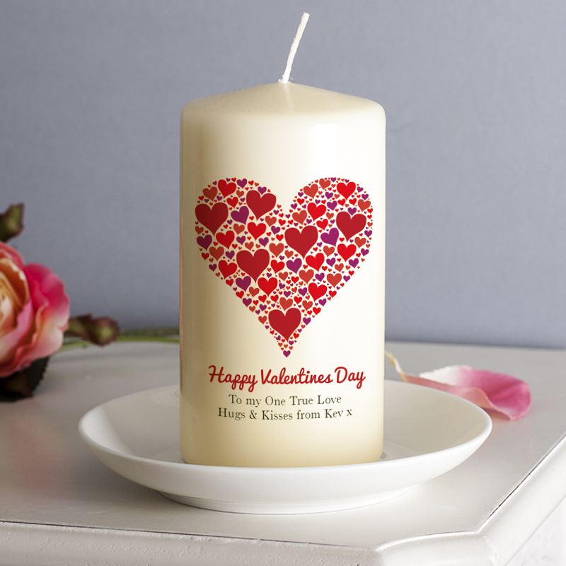 Personalised Heart Of Hearts Valentines Day Candle product image