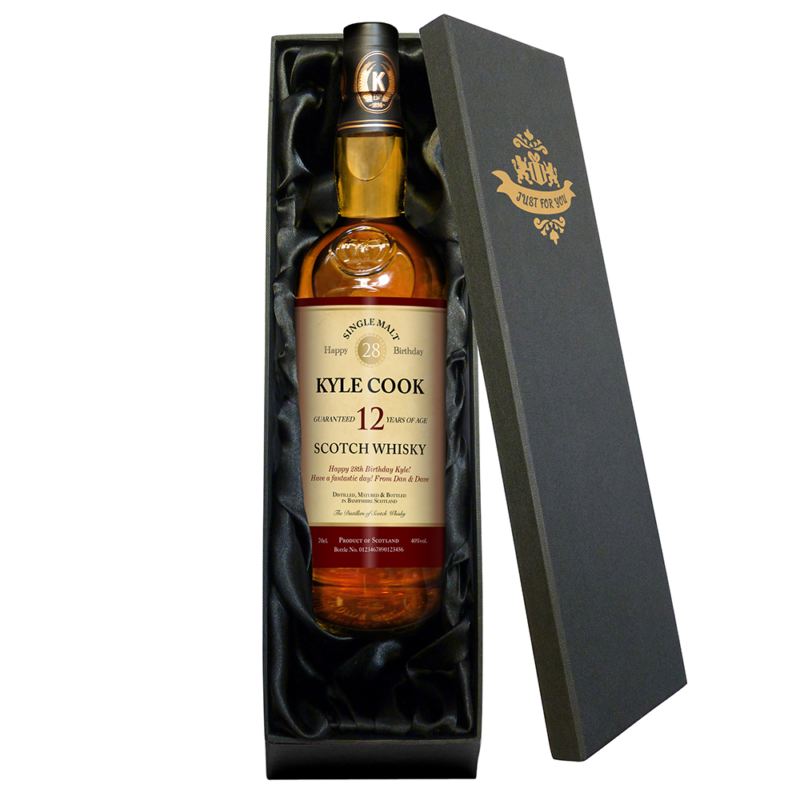 Single 12 Yr Old Malt Whisky with Birthday Label in a Silk Lined Box product image