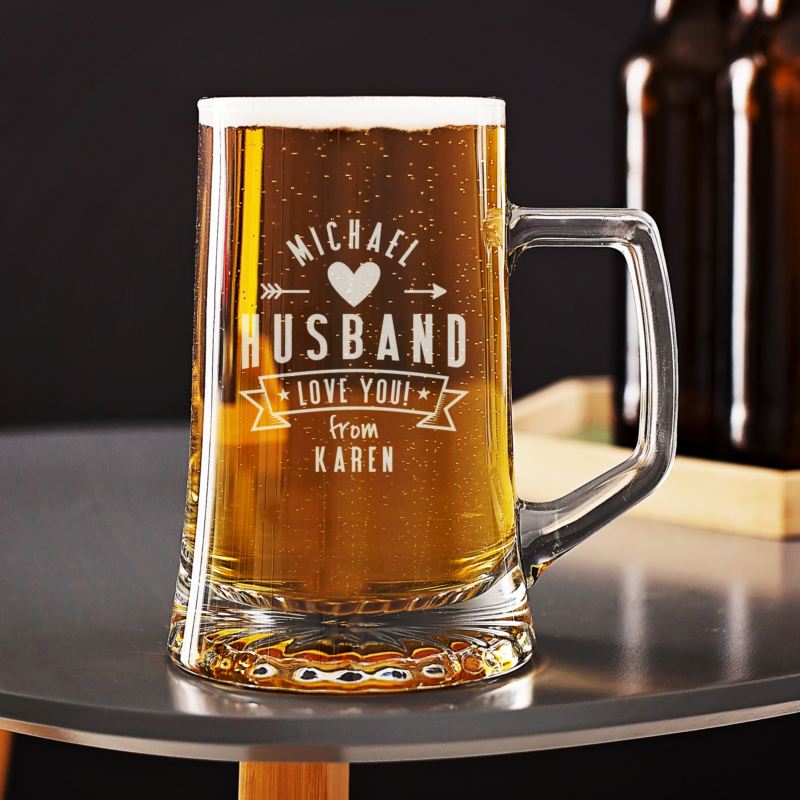 Personalised Best Husband Beer Glass Tankard product image