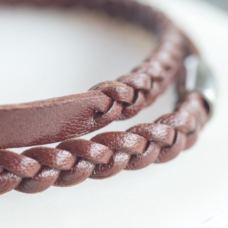 Personalised Hand Stamped Leather Wrap Wristband product image