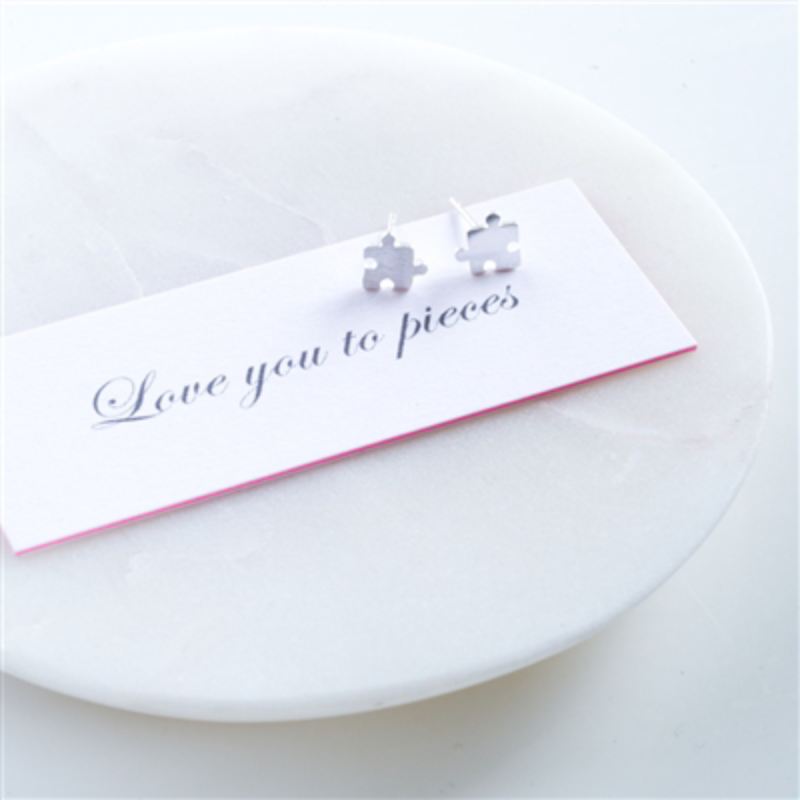Love You To Pieces Stud Earrings - In A Personalised Gift Box product image