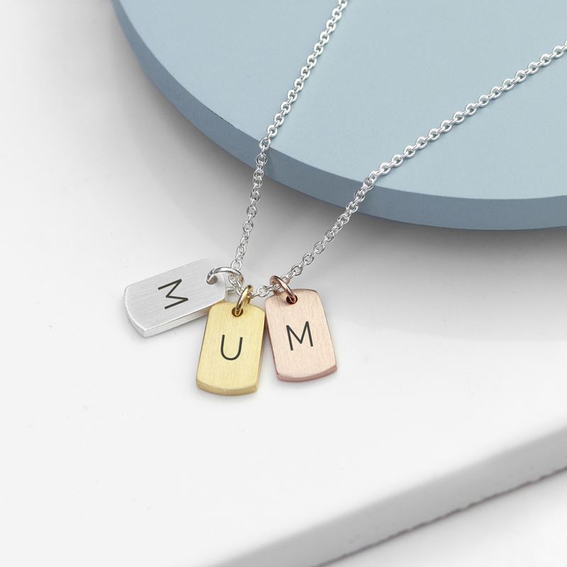 Personalised Mixed Metal Mini Tags Necklace product image
