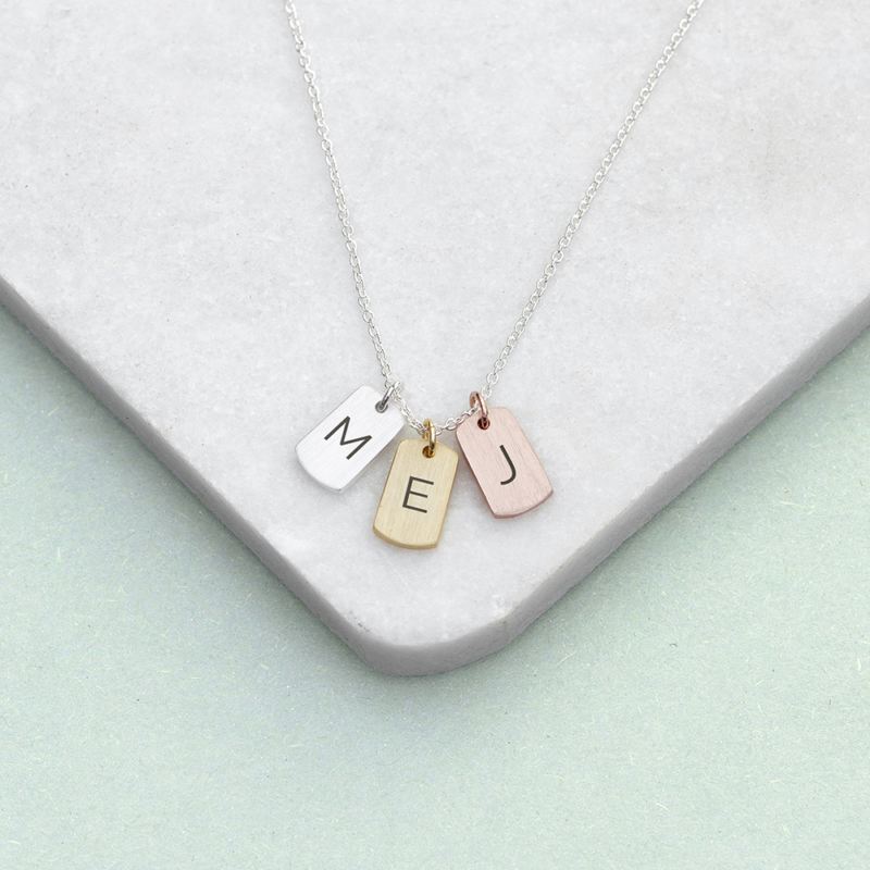 Personalised Mixed Metal Mini Tags Necklace product image