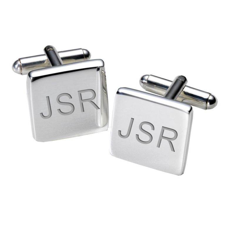 Modern Initial Cufflinks - Square product image
