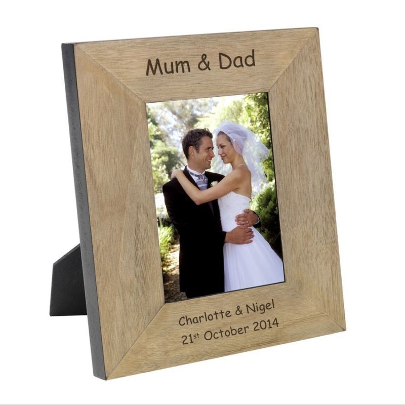 Mum Dad Wood Photo Frame 6 X 4