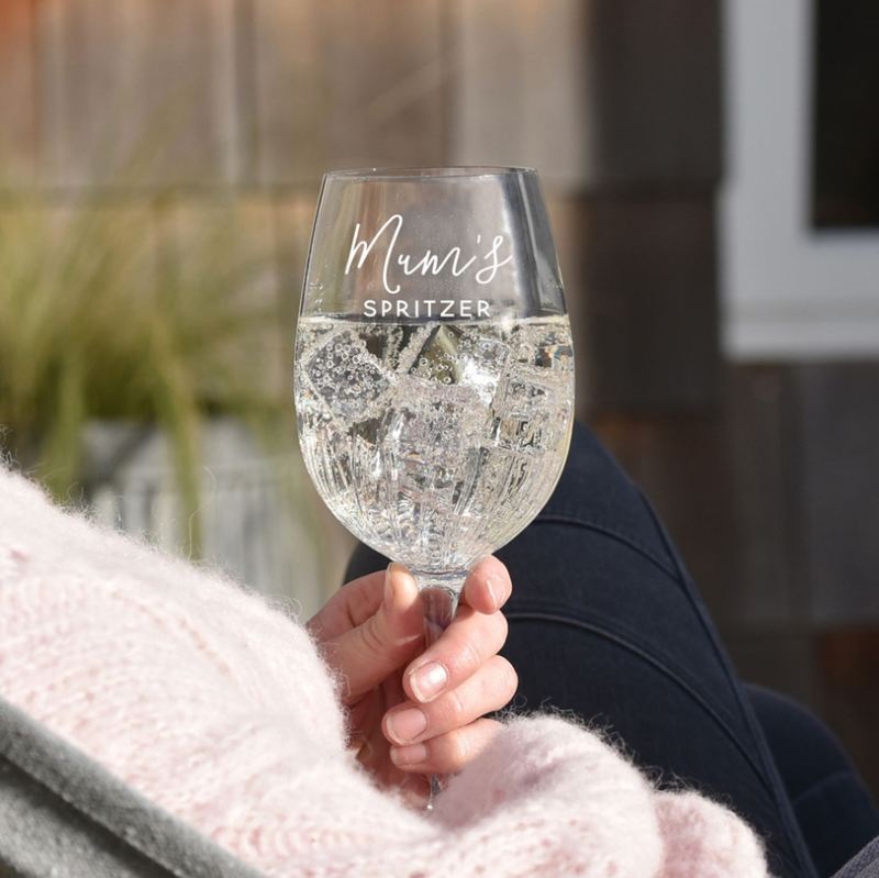 Mum's Crystal Spritzer Glass product image