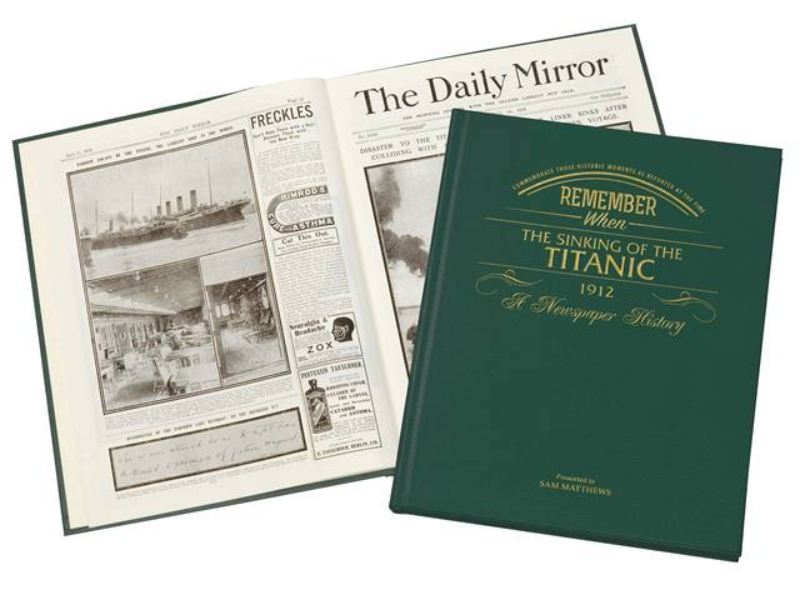 Newspaper Titanic Book -  Leatherette Cover product image