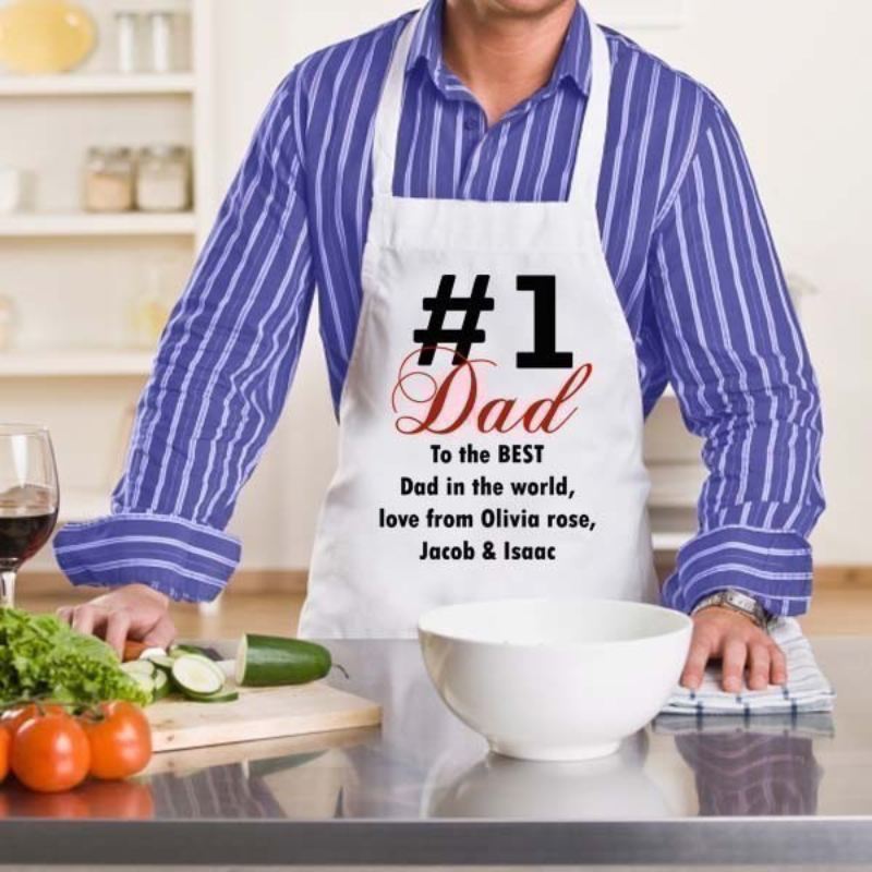 Number 1 Dad Personalised Apron product image