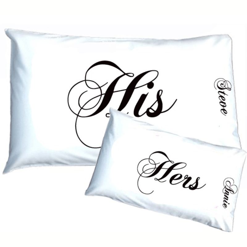 Pair Of His and Hers Pillowcases The Personalised Gift Shop