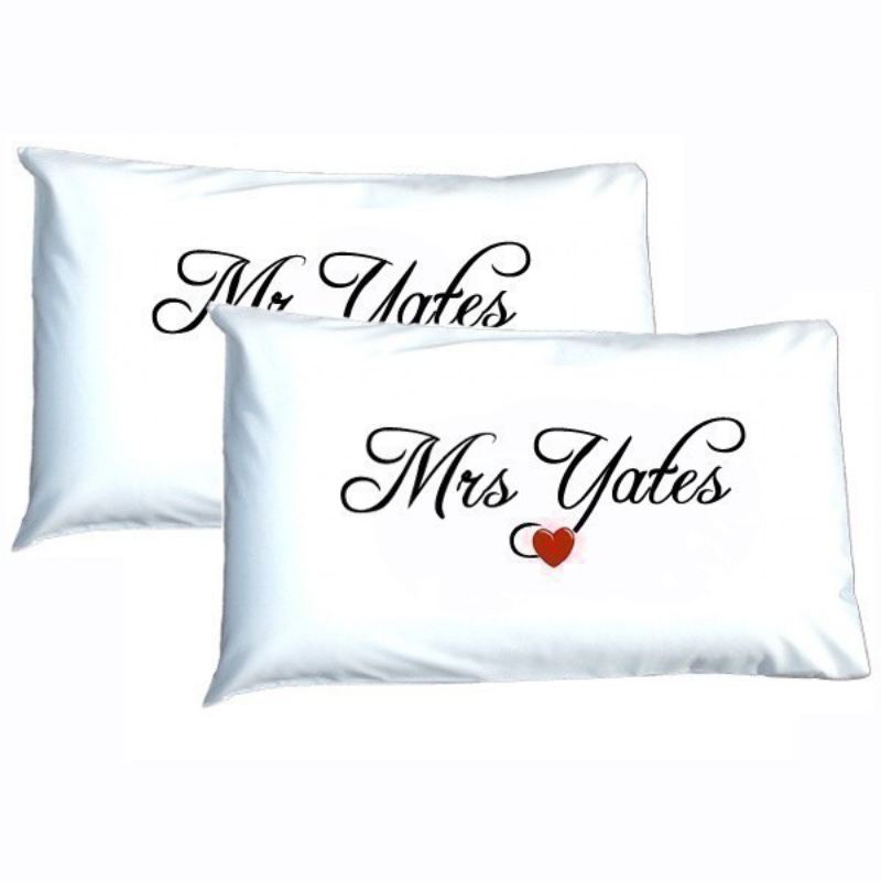 Pair Of Mr Mrs Pillowcases The Personalised Gift Shop
