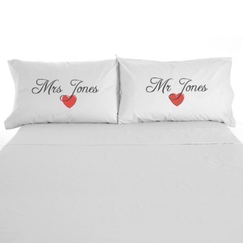 Pair Of Mr Mrs Pillowcases The Personalised Gift Shop