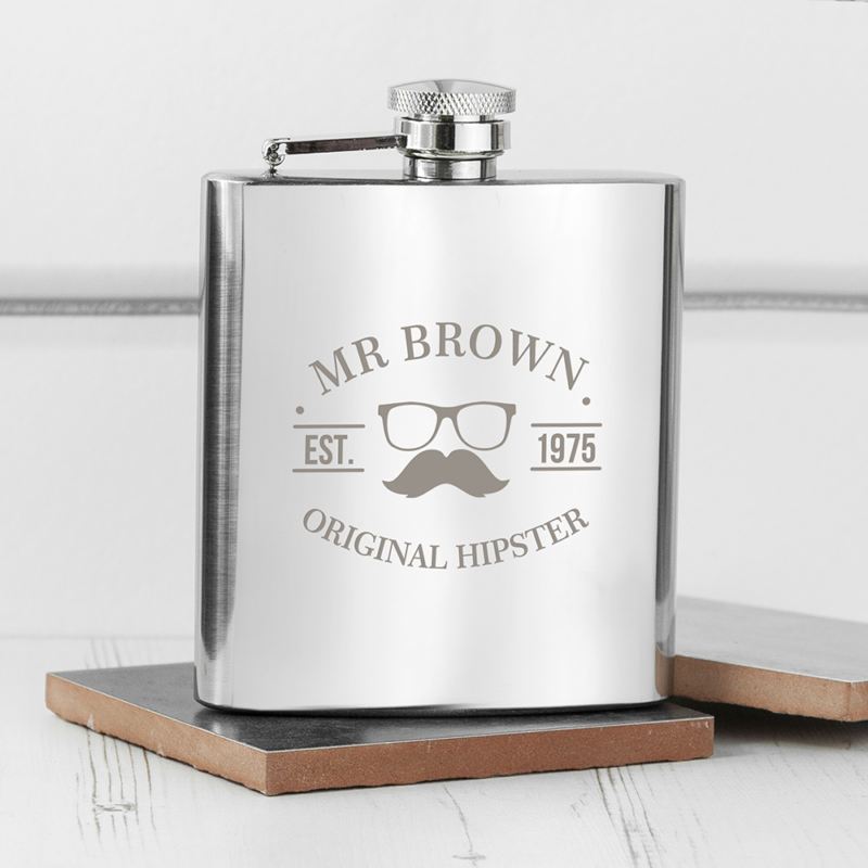 Original Hipster's Silver Hip Flask product image