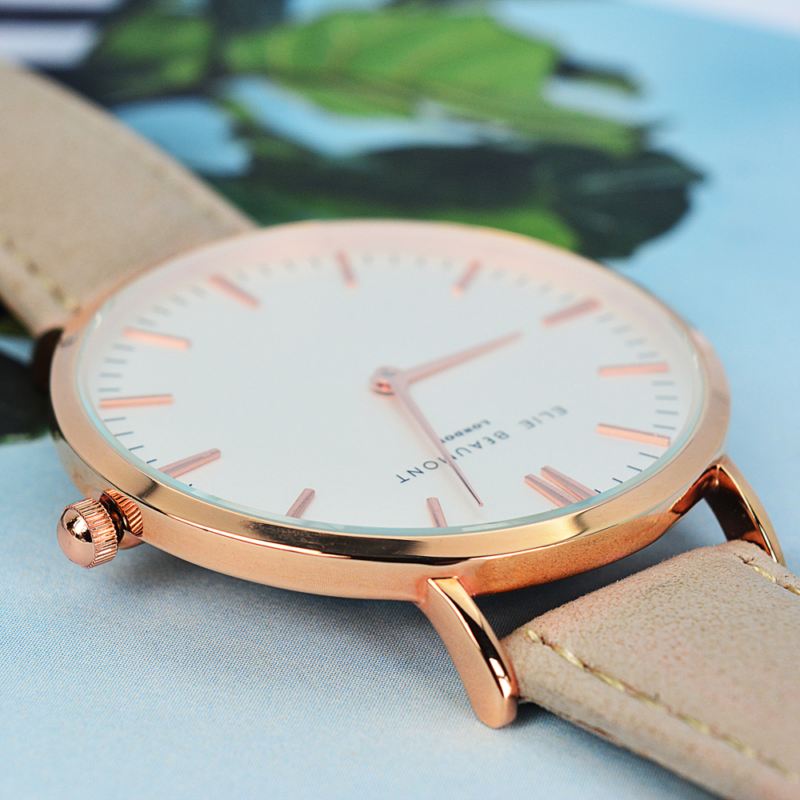 Modern - Vintage Personalised Leather Watch in Stone product image