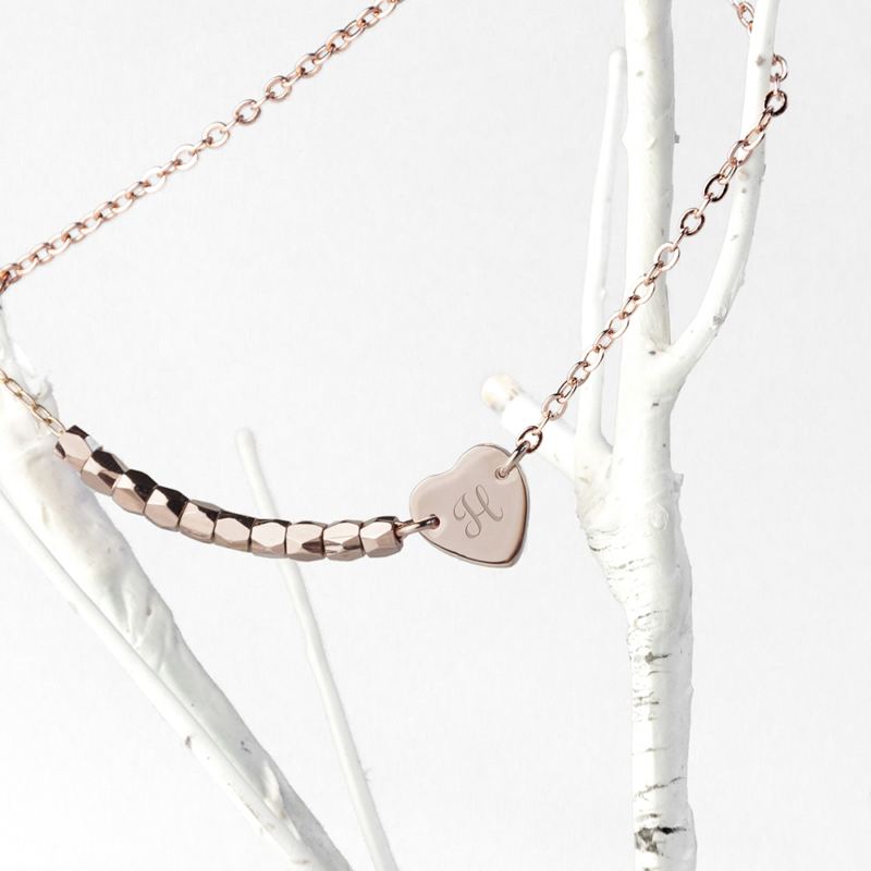 Personalised Heart Charm Bracelet product image