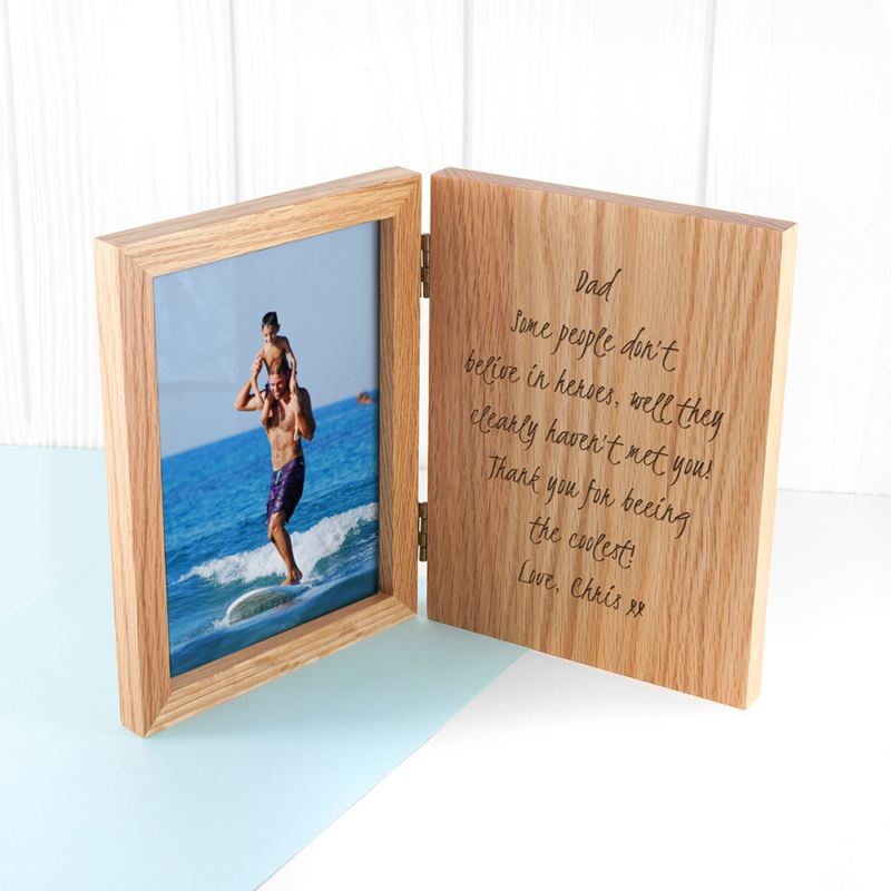 Engraved Wooden Book Photo Frame The Personalised Gift Shop