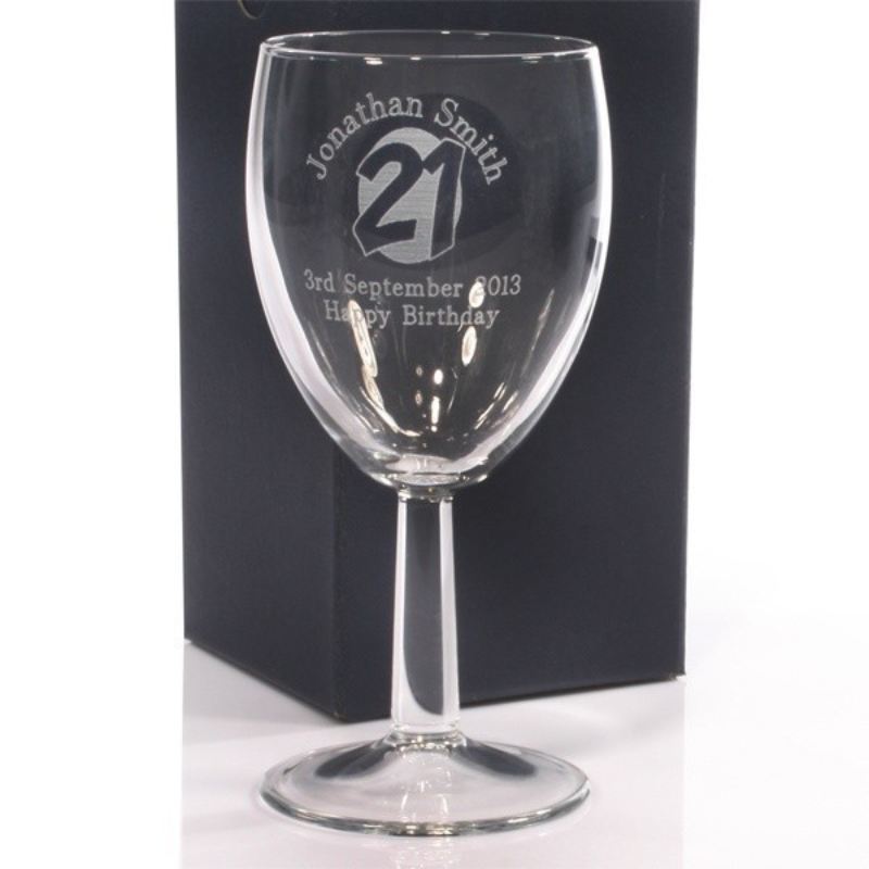 Personalised 21st Birthday Wine Glass product image