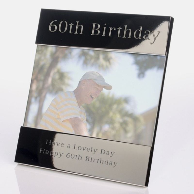 Personalised 60th Birthday Shiny Silver Photo Frame product image