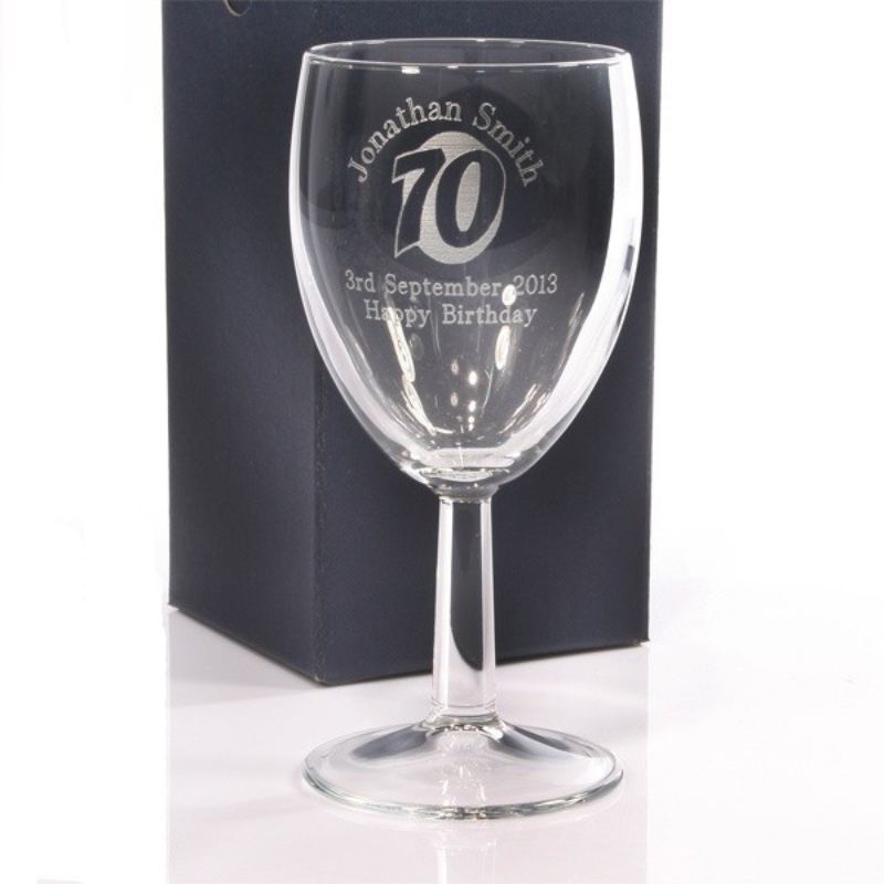 Personalised 70th Birthday Wine Glass product image
