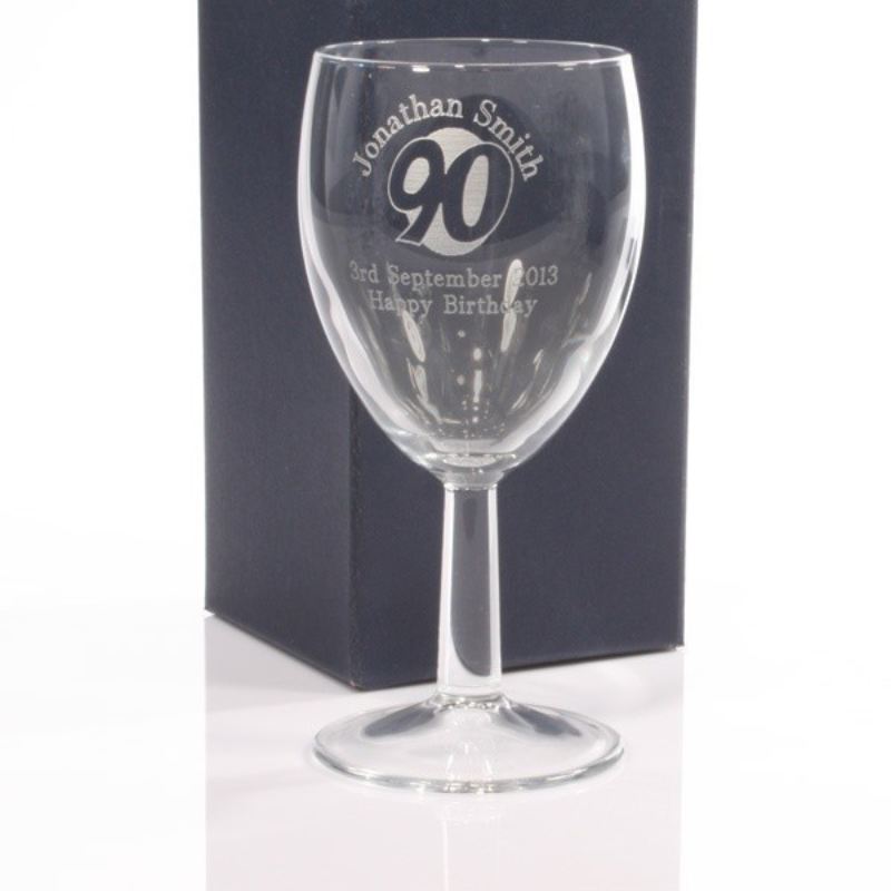 Personalised 90th Birthday Wine Glass product image
