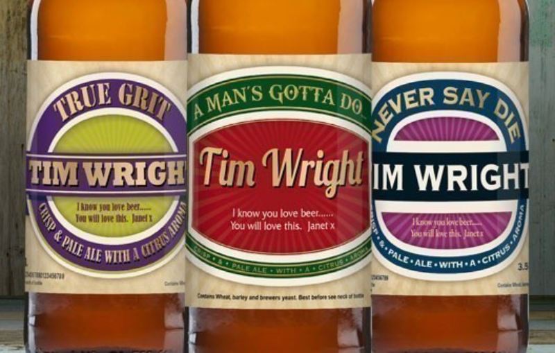 Personalised Beer 3 pack Man's Virtues Set label product image