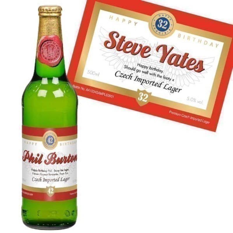 Personalised Birthday Bottle of Lager product image