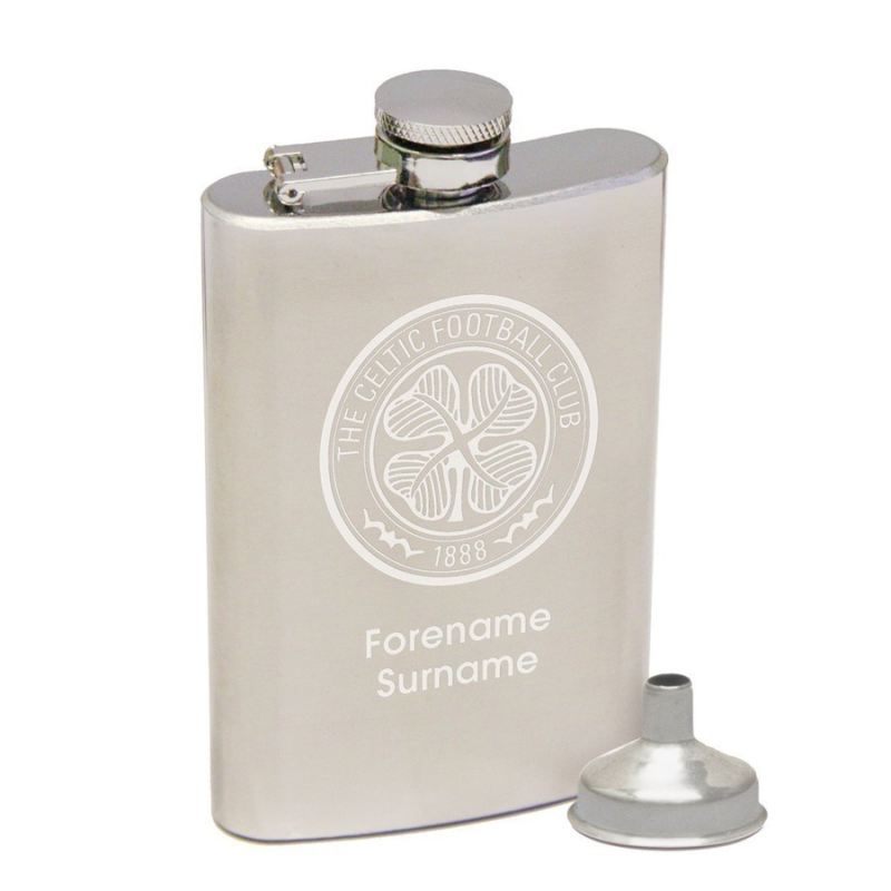 Personalised Celtic Club Crest Hipflask 4oz product image