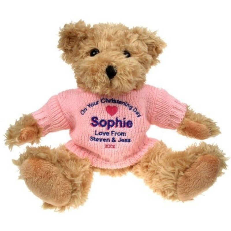 Personalised Christening Teddy Bear For Her product image