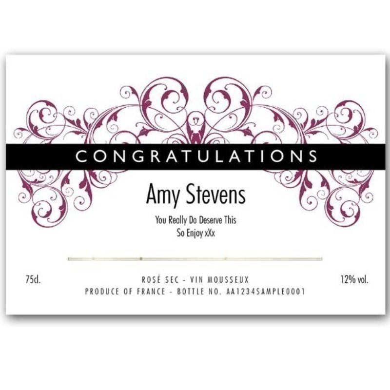 Personalised Congratulations Sparkling Rose Wine product image