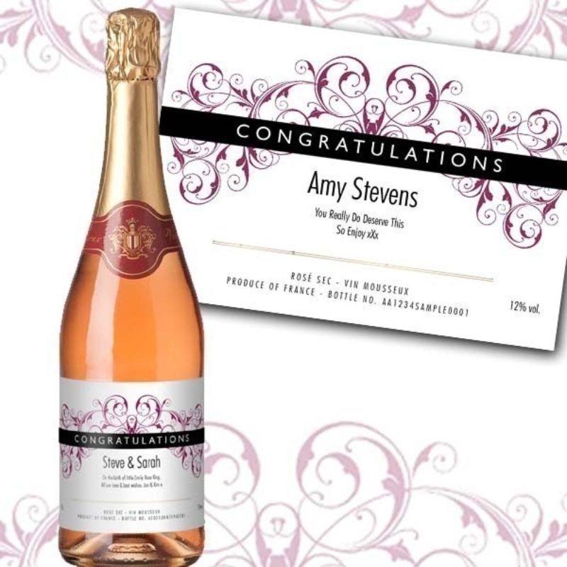 Personalised Congratulations Sparkling Rose Wine product image