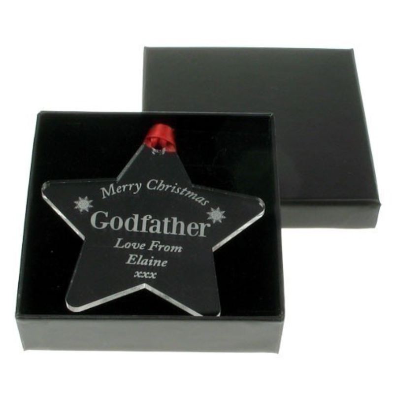 Personalised Godfather Christmas Star Decoration product image