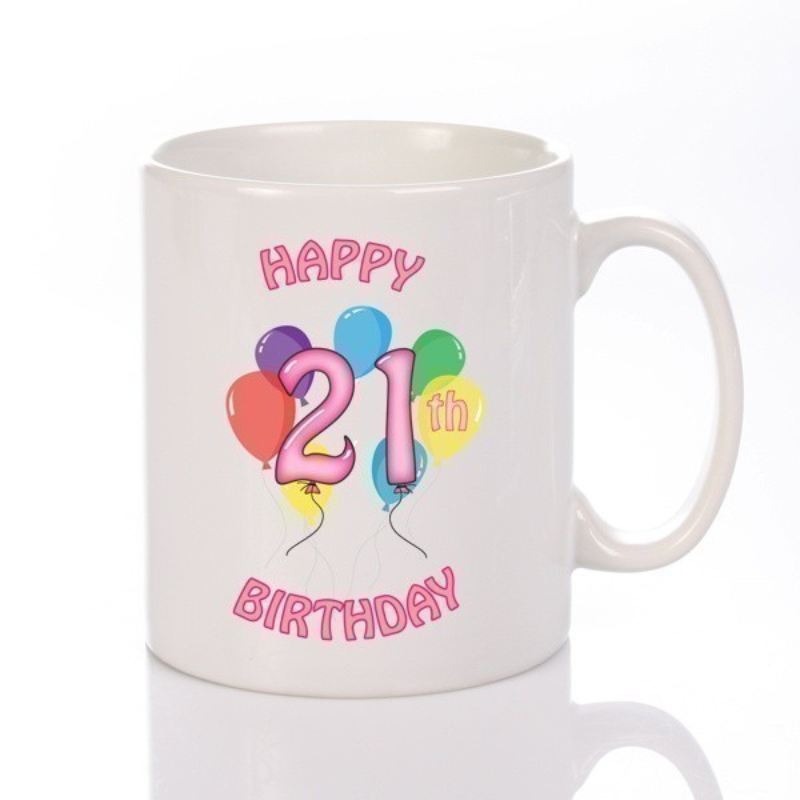 personalised happy 21st birthday girl mug the personalised gift shop