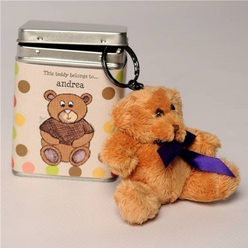 personalised teddy in a tin