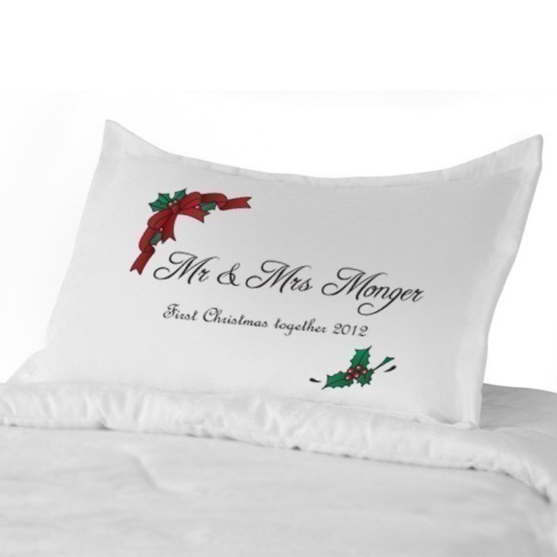 Personalised Mr Mrs 1st Christmas Pillowcases The Personalised