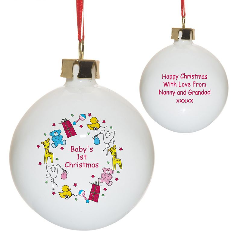 baby girl first christmas bauble