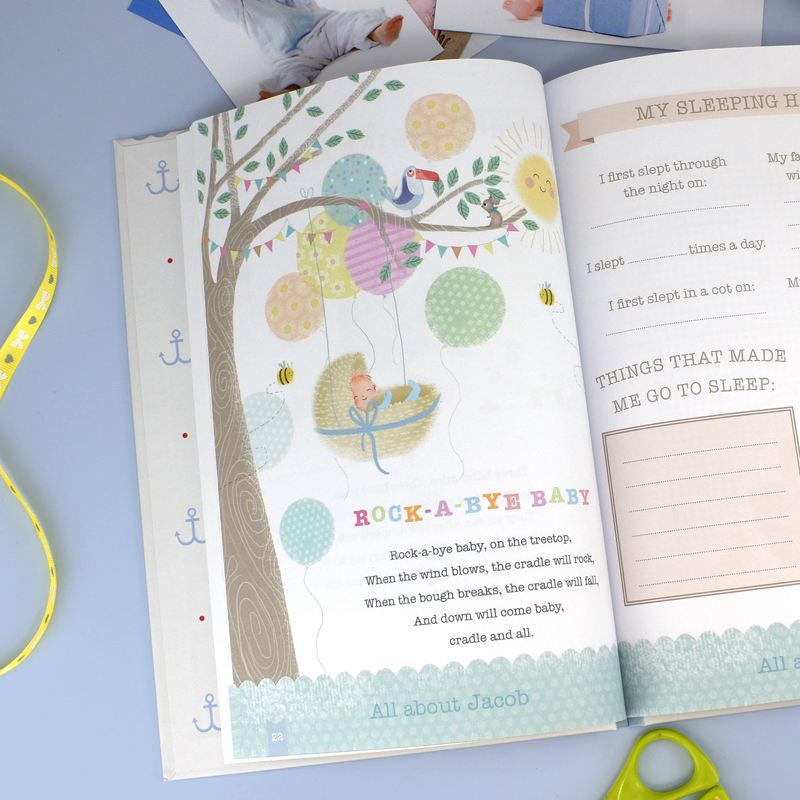 Personalised Boys Baby Record Book product image