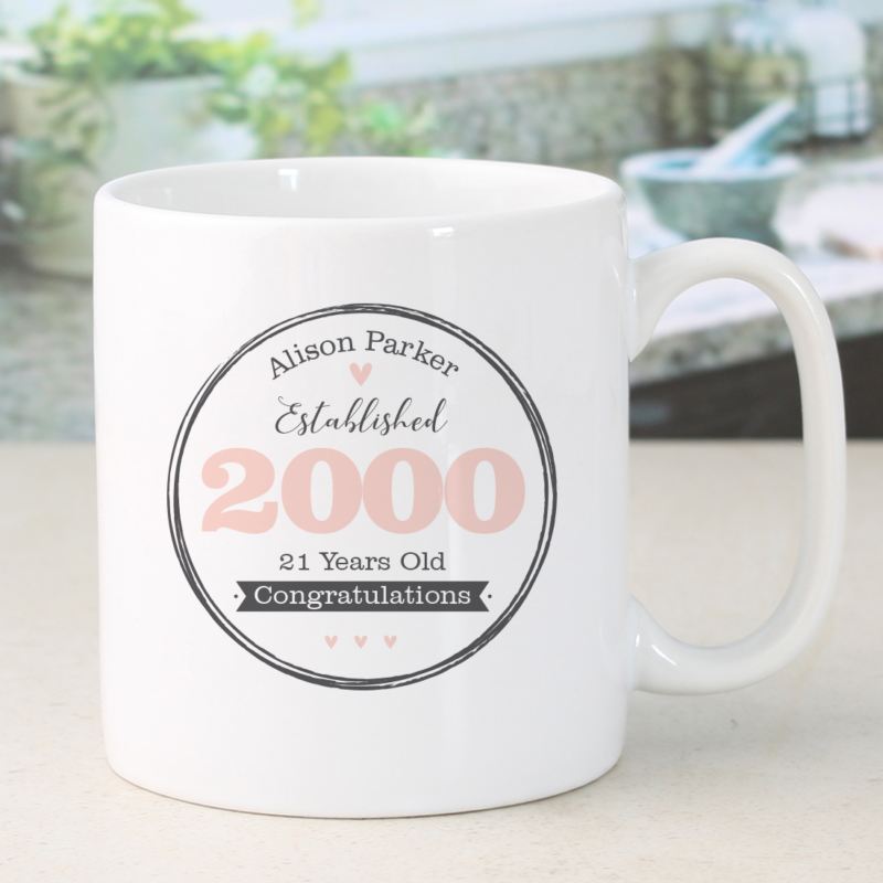 Personalised Established In 21st Birthday Female Mug product image