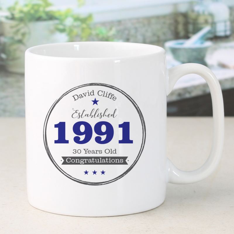 Personalised Established In 30th Birthday Male Mug product image